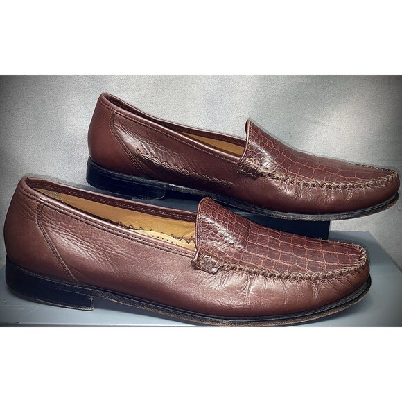 DM Mastroianni Italian Croc-Embossed Leather Loafers Men’s Size 12 FREE SHIPPING main image 5